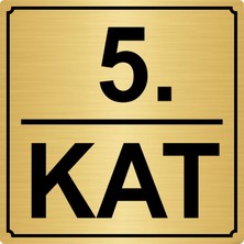 Özarslan Dizayn5. Kat 15 x 15 cm Metal Yönlendirme Levhası Altın Renk Metal