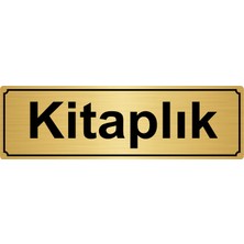 Özarslan DizaynKitaplık Yönlendirme Levhası 7 x 20 cm Altın Renk Metal