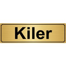 Özarslan DizaynKiler Yönlendirme Levhası 7 x 20 cm Altın Renk Metal