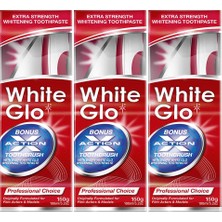 White Glo Ekstra Beyazlatıcı Diş Macunu + Diş Fırçası + Esnek Kürdan 3'lü