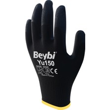 Beybi YU150 Pu Kaplı Naylon İş Eldiveni Siyah No: 10