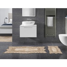 Alanur Home Yıldız Özel Kesim Yıkanabilir Kaymaz Taban 2'li Paspas Seti Klozet Takımı