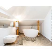 Alanur Home Kolyos Özel Kesim Yıkanabilir Kaymaz Taban 2'li Paspas Seti Klozet Takımı