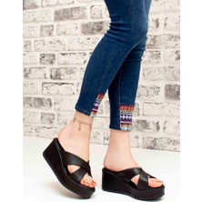 Snox Dolgu Topuklu Terlik - Siyah