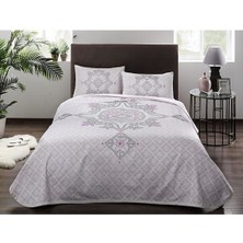 Taç Çift Kişilik Baskılı Pike Takımı - Elegance Lila
