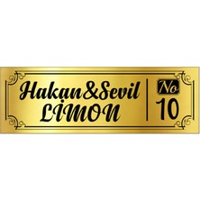 Lim10 Metal Altın Kapı Isimliği 126A