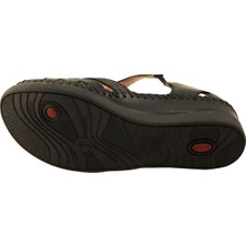 Forelli 22521 Kadın Siyah Deri Sandalet