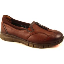 Forelli 29444 Kadın Taba Deri Halluks Comfort Ayakkabı
