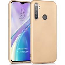 Microsonic Matte Silicone Realme 5 Pro Kılıf Gold