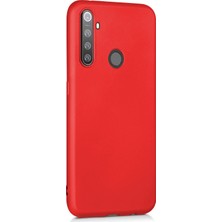 Microsonic Matte Silicone Realme 5 Pro Kılıf Kırmızı