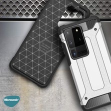 Microsonic Samsung Galaxy S20 Ultra Kılıf Rugged Armor Gümüş