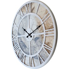 Markakanvas Mermer Desenli Metal Duvar Saati