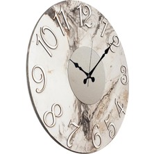 Markakanvas Mermer Desenli Aynalı Duvar Saati