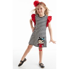 Denokids Uğurlu Kız Çocuk Çizgili Elbise