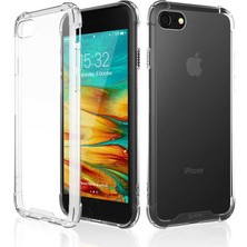 Case 4U Apple iPhone SE 2020 / iPhone 8 / iPhone 7 Kılıf Köşe Korumalı Darbe Emici Anti Shock Arka Kapak Şeffaf