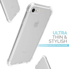 Case 4U Apple iPhone SE 2020 / iPhone 8 / iPhone 7 Kılıf Köşe Korumalı Darbe Emici Anti Shock Arka Kapak Şeffaf