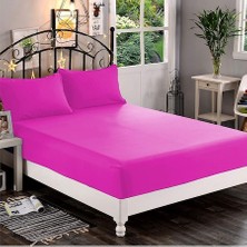Şanlı Tek Kişilik Penye Lastikli Çarşaf 100 x 200 Cm Açık Fuşya
