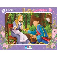 Blue Focus Frame Puzzle - 4'lü Set - Princess Külkedisi Sindirella + Rapunzel + Pamuk Prenses + Kırmızı Başlıklı Kız