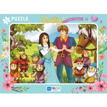 Blue Focus Frame Puzzle - 4'lü Set - Princess Külkedisi Sindirella + Rapunzel + Pamuk Prenses + Kırmızı Başlıklı Kız