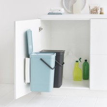 Brabantia Çöp Kutusu 2 x 16 lt Dolap İçi Sort Go Mint - Gri