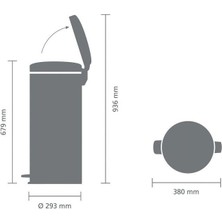 Brabantia Çöp Kutusu 30 lt Newicon Birilliant Steel Pedallı