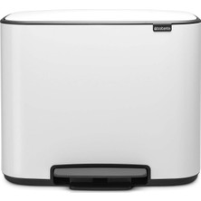 Brabantia Çöp Kutusu İki Bölmeli 11 + 23 lt Bo Pedal Bin Beyaz