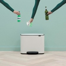 Brabantia Çöp Kutusu İki Bölmeli 11 + 23 lt Bo Pedal Bin Beyaz