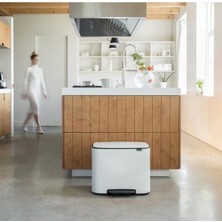 Brabantia Çöp Kutusu İki Bölmeli 11 + 23 lt Bo Pedal Bin Beyaz