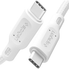 Spigen DuraSync USB-C to USB-C 60W Hızlı Şarj ve 480mb/s Data Hızı Kablo (1.5 Metre) C11C1 White - 000CA25703