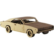 3D Sergi Ahşap Dodge Charger 1968 Maketi 109 Parça