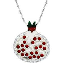 Altın Sepeti Gümüş Nar Motifli Kolye