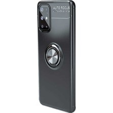 Tekno Grup Samsung Galaxy S20 Plus Kılıf Ultra Korumalı Yüzüklü Manyetik Ravel Silikon + 360 Full Body Ekran Koruyucu (Ön-Arka) Siyah