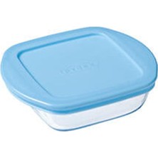 Pyrex 210PAV3/6246 Kare Mavi Kapaklı Saklama Kabı 0,35 lt