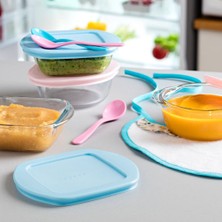 Pyrex 210PAV3/6246 Kare Mavi Kapaklı Saklama Kabı 0,35 lt