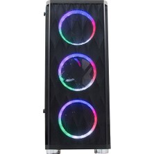 Rampage X-Horse 600W 80 Plus 4 x Rainbow Fan USB 3.0 Siyah Oyuncu Kasası