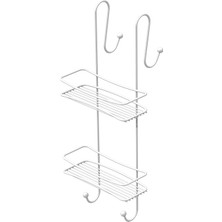 Tekno-tel İKİ KATLI ASMALI BANYO DUŞAKABİN DUŞ RAFI MAT BEYAZ BK065