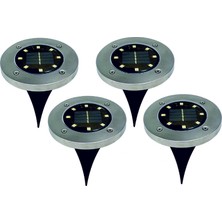 Dnz Solar Güneş Enerjili  Kazıklı Çim  Bahçe Aydınlatma IP65 Paslanmaz Inox Günışığı 4'lü 3 W