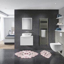 Alanur Milas Özel Kesim Yıkanabilir Kaymaz Taban 2'li Paspas Seti Klozet Takımı ST210101PU