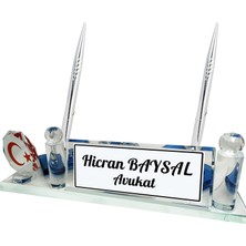 Sentez Masa Üstü İsimlik Masaüstü Türk Bayrağı Kristal Masa İsimliği