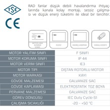 Kayı Fan RAD200 Yuvarlak Kanal Tipi Radyal Fan 200 mm