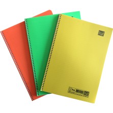 Bound Simple A4 96 Yaprak Spiralli Çizgili Pp Okul Defteri 12'li