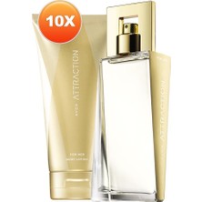 Avon Attraction Kadın Parfüm ve Vücut Losyonu Hediye Paketi Onlu Set