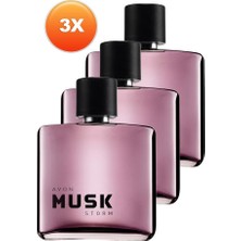 Avon Musk Storm Erkek Parfüm Edt 75 Ml. Üçlü Set