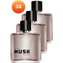 Avon Musk Vulcain Erkek Parfüm Edt 75 Ml. Üçlü Set