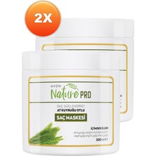 Avon Nature Pro At Kuyruğu Otlu Saç Maskesi 500 ml 2'li Set