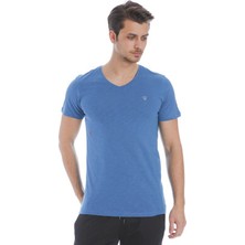Sportive Flavebasic Erkek Mavi Günlük Stil T-Shirt 710387-PTR
