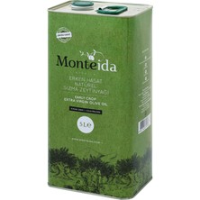 YENİ Monteida Erken Hasat Natürel Sızma Zeytinyağı (Soğuk Sıkım) Teneke - 5 lt