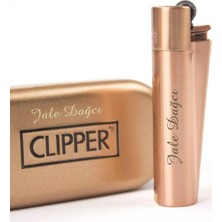 Clipper Isme Özel Metal Çakmak Rose