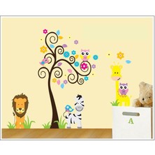 Crystal Kids Çocuk Odası Ağaç Aslan Zebra ve Kuşlar Duvar Sticker
