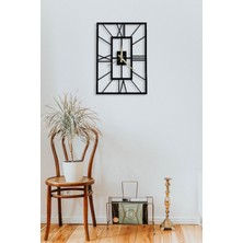 Soft Art Home Black Four Metal Duvar Saati - 50 x 50 cm